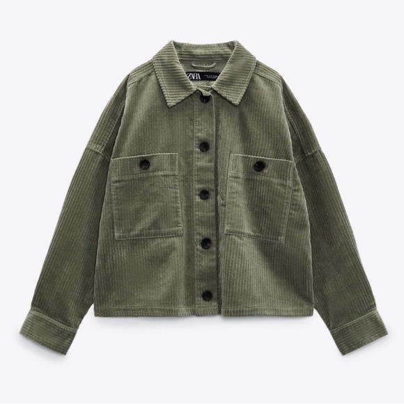 Zara Green Cordu Jacket Size XS - Picture 8 of 8